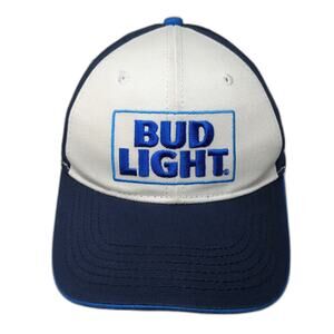 Bud Light Snapback Hat Blue One Size Embroidered Colorblock Adjustable